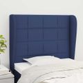 vidaXL Čelo postele so záhybmi modré 83x23x118/128 cm látka