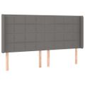 vidaXL Čelo postele s LED tmavosivé 183x16x118/128 cm látka