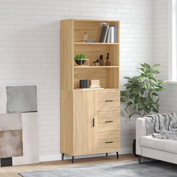 vidaXL Vysoká skrinka dub sonoma 69,5x34x180 cm spracované drevo