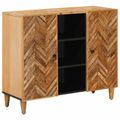 vidaXL Úložné skrine Hnedá 90 x 33,5 x 75 cm Masívne mango drevo