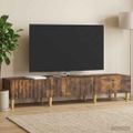 vidaXL TV skrinka Dymový dub 147 x 34,5 x 30 cm Kompozitné drevo