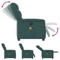 vidaXL Elektrické sklápacie masážne kreslo tmavozelené látka