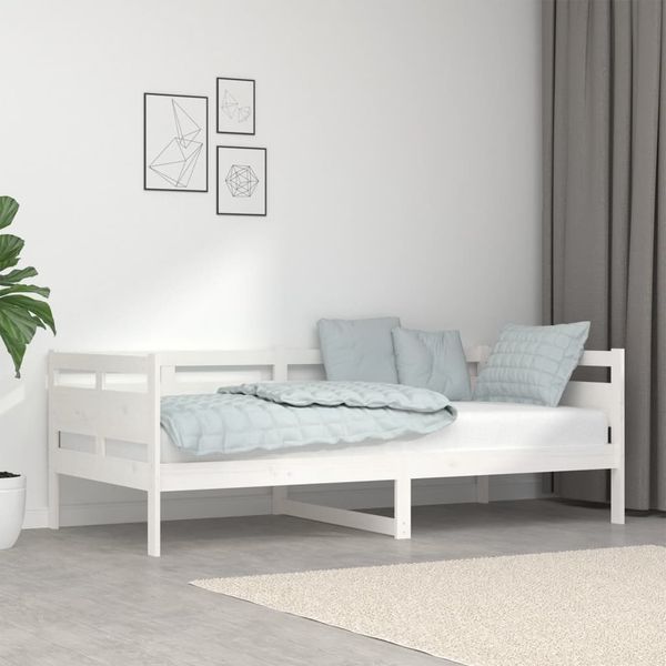 vidaXL Denná posteľ biela borovicový masív 90x190 cm