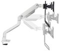 Neomounts DS75S-950WH2/Držák displeje/na stůl/17-27"/svorka+průch./VESA 100X100/nosn.2x8kg/plyn.píst/2 dis Držák, VESA, stolní, pro 2 ploché monitory, úhloprícka 17"–27", náklon 120°, otácení 180°, rotace 360°, nosnost 2×8kg, bílý
