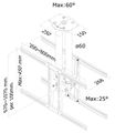 Neomounts PLASMA-C100D / Flat Screen Ceiling Mount (Height: 67-107 cm) / Black Držák, VESA, stropný, pre 2× LCD a TV, úhlopriečka 37"-75", náklon 25°, otáčanie 60°, nosnosť 50kg, čierny