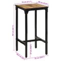 vidaXL Barový stôl 60x55x107 cm masívne surové mangovníkové drevo