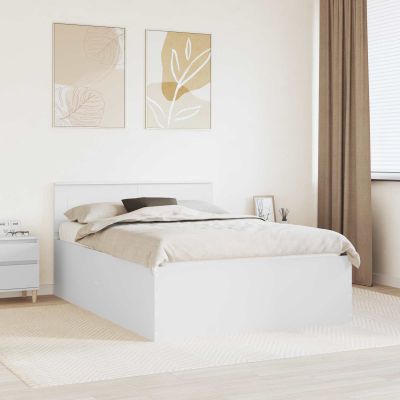 vidaXL Rám postele s čelnou doskou Biela 160 x 200 cm Kompozitné drevo