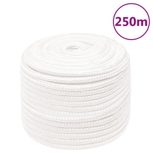 vidaXL Lodné lano biele 14 mm 250 m polypropylén