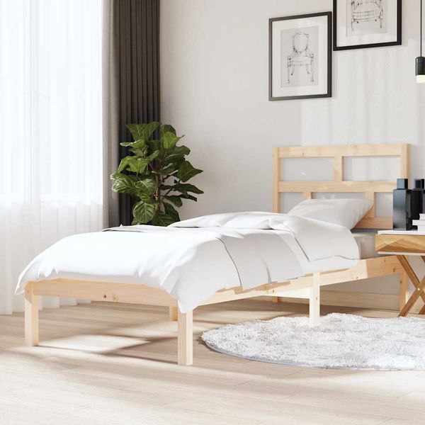 vidaXL Posteľný rám 75x190 cm malé jednolôžko masívne drevo