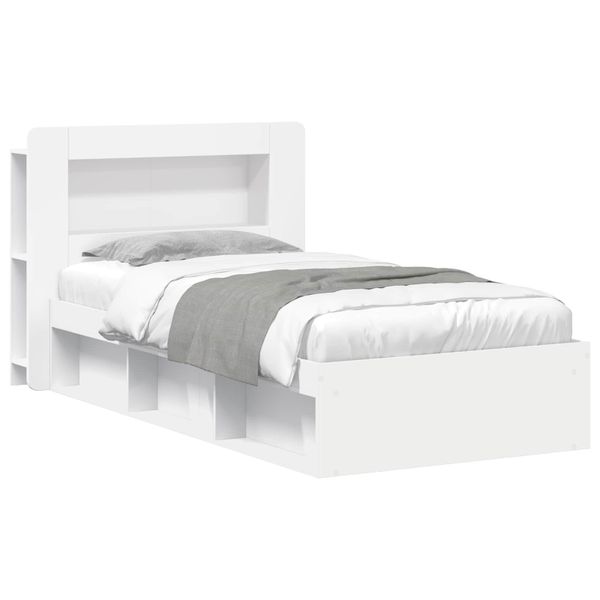 vidaXL Rám postele so skladom Biela 80 x 200 cm Kompozitné drevo