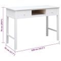 vidaXL Stôl biely 108x45x76 cm masívne drevo paulovnia