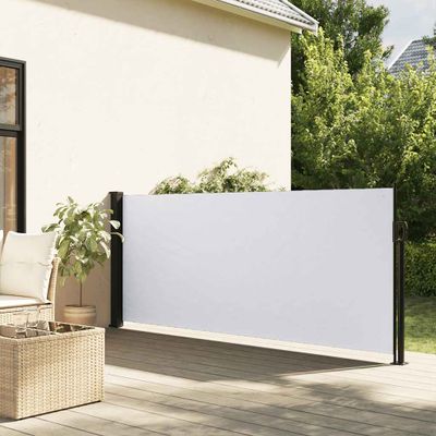 vidaXL Zaťahovacia bočná markíza, biela 100x300 cm