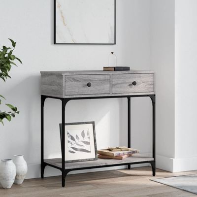 vidaXL Konzolový stolík sivý sonoma 75 x 34,5 x 75 cm kompozitné drevo