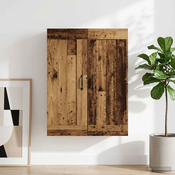 vidaXL Nástenná skrinka Staré drevo 69,5 x 34 x 90 cm Kompozitné drevo