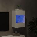 vidaXL TV nástenná skrinka s LED svetlami biela 40x30x60,5 cm
