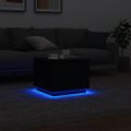 vidaXL Konferenčný stolík s LED svetlami čierny 50x50x40 cm