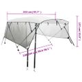 vidaXL Strieška Bimini so 4 oblúkmi a stenami 243x(230-244)x137 cm