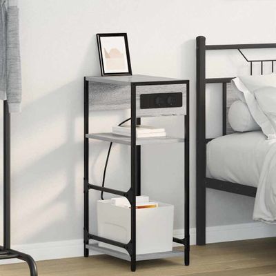 vidaXL Nočný stolík Sivý Sonoma 40 x 27 x 76 cm Kompozitné drevo