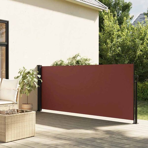 vidaXL Zaťahovacia bočná markíza, hnedá 140x500 cm