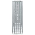 vidaXL Gabiónová vyvýšená posteľ 4 ks 330 x 50 x 150 cm Strieborná