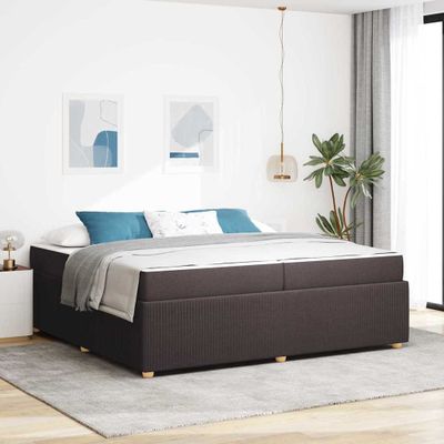 vidaXL Rám postele Tmavohnedá 200 x 200 cm látka