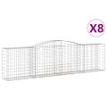vidaXL Oblúkové gabiónové koše 8ks 400x50x100/120cm pozinkované železo