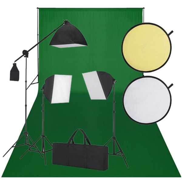 vidaXL Fotografické vybavenie so zeleným fotopozadím