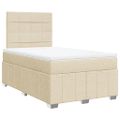 vidaXL Boxspring posteľ s matracom krémová 120x190 cm látka