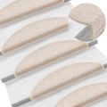 vidaXL Schodové rohože 30 ks 56x17x3 cm béžové, polkruhové