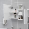vidaXL Skrinka so zrkadlom, biela 62,5x20,5x64 cm, kompozitné drevo