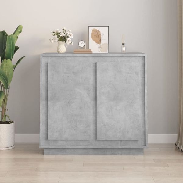 vidaXL Komoda betónová sivá 80x34x75 cm kompozitné drevo