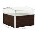 vidaXL Skleník hnedý 100x100x85 cm pozinkovaná oceľ