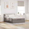 VidaXL Osmanská posteľ s matracom a LED diódami Taupe 140x200 cm Látka