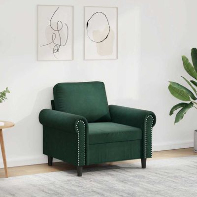 vidaXL Kreslo zelené 60 cm zamat