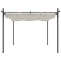 vidaXL Pergola so zaťahovacou strechou krémová 295x292x230 cm