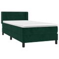 vidaXL Posteľný rám boxsping s matracom tmavozelený 90x190 cm zamat