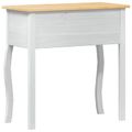 vidaXL Konzolový stolík Biela 73 x 35 x 73 cm Masívne borovicové drevo