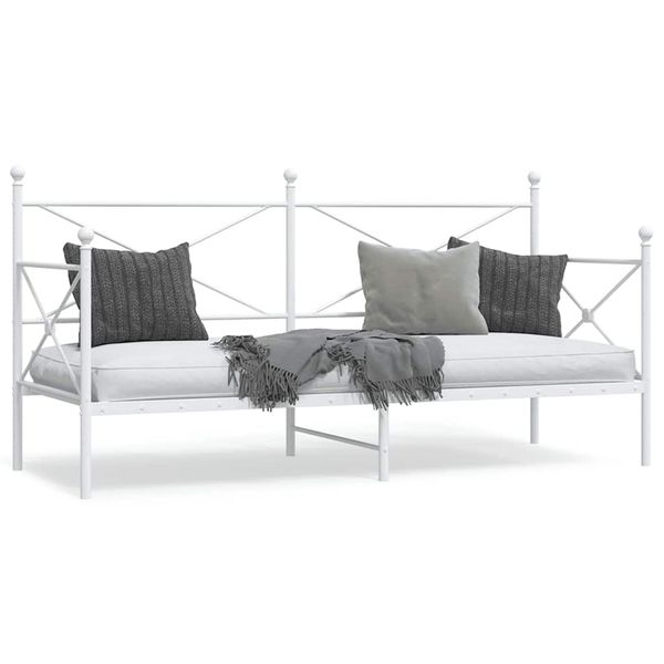 VidaXL Denná posteľ bez matraca Biela 80x200 cm Oceľ