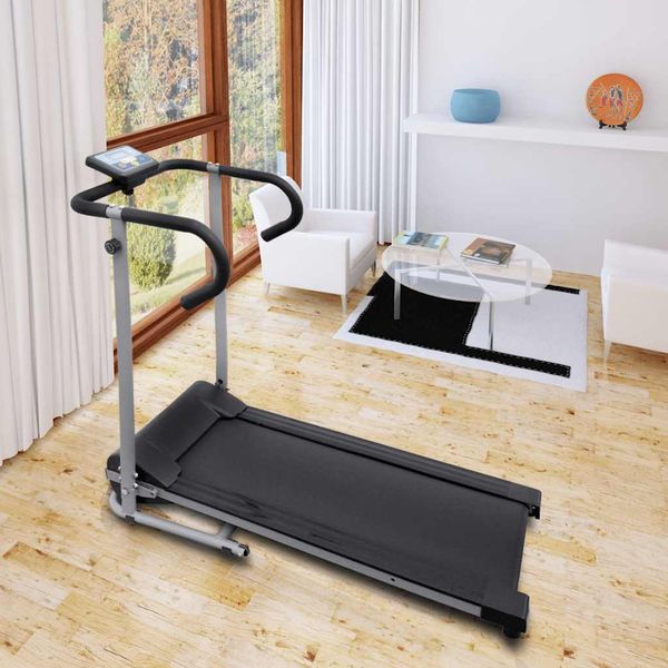 vidaXL Elektrický bežecký pás 100 x 35 cm čierny a strieborný