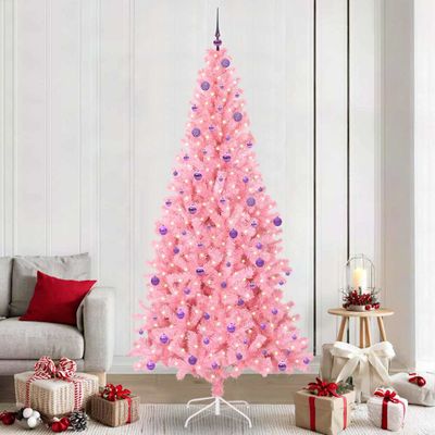 vidaXL Vianočný stromček Ružová 240 cm PVC