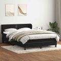 vidaXL Posteľný rám boxsping s matracom Čierna 160x220 cm zamat