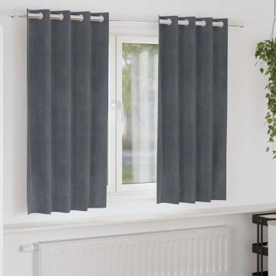 vidaXL Zatemňovacie závesy 2 pcs Svetlosivá 140 x 175 cm Zamat