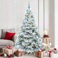 vidaXL Umelý vianočný stromček s 300 LED-i Biela 180 cm PE a PVC