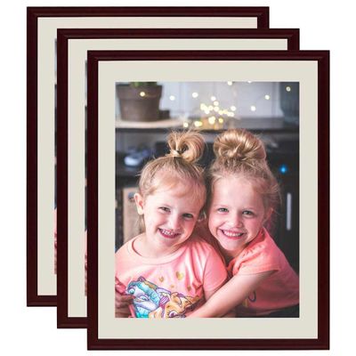 vidaXL Fotorámiky na stenu , koláž 3 ks, tmavočervené 40x50 cm