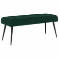 vidaXL Lavica s gombíkovým prešívaním Tmavozelená 110 x 40 x 46 cm
