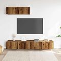 vidaXL 3-dielna súprava TV skrinky na stenu Old Wood 100x30x30 cm