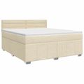 vidaXL Posteľ boxspring s matracom Krémová 140 x 190 cm Látka