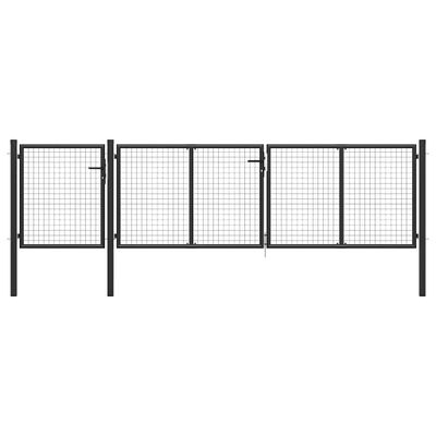 vidaXL Záhradná brána z ocele 400x75 cm antracitová