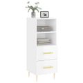 vidaXL Komoda lesklá biela 34,5x34x90 cm spracované drevo