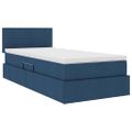 vidaXL Postel s úložným prostorem a matrací Modrá 100 x 200 cm Zamat